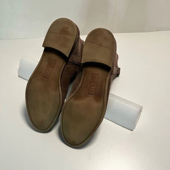 Frye & Co Boot Size 8.5 Sarah Shortie Suede Leather Tan - Picture 8 of 9